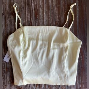 Aritzia Sunday Best lemon sorbet satin tank top NWT